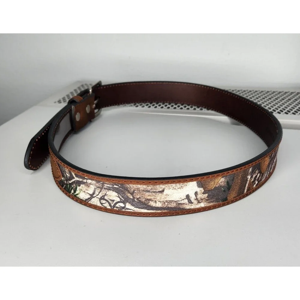 Realtree Genuine Leather Hunting Camoflauge Mens Size 36 Buckle Belt 95106-228